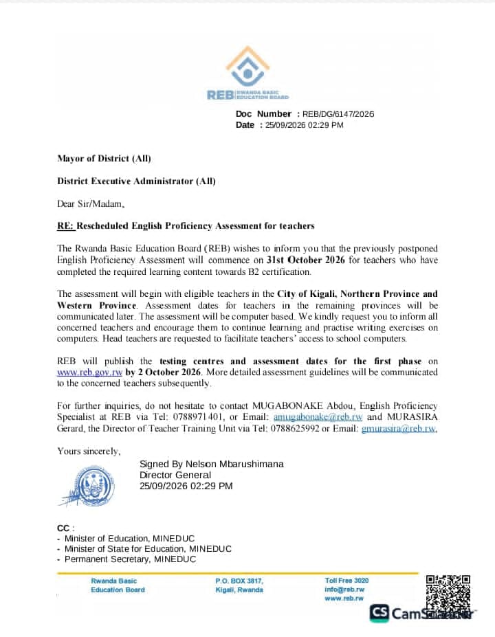 REB English Proficiency Assessment for Teachers
